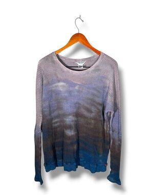 Hard Tail Multi Color Ombré Tie Due Waffle Knit Thermal Size Small